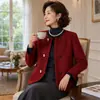 2026 Novo Elegante Casaco de Lã de Outono para Mães, Roupa de Lã de Alto Padrão Novo Estilo Chinês para Mulheres de Meia-idade e Idosas 50 Anos