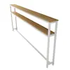Mesa Larga Estrecha 15 20 cm de Ancho Estante para Pared Trasera de Sofá Mesa Rectangular Mesita de Cama Doble Capa 100 de Alto Mesa Estrecha