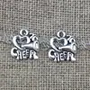 Q094 17x16mm 1.8g plata antigua accesorios para joyería DIY deportes música Yo corazón para animar