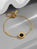 No es necesario quitar la pulsera de acero de titanio de trébol de cuatro hojas de doble cara romano para bañarse, estilo ins para mujer, pulsera simple de lujo ligero, joyería personalizada