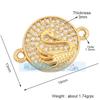 L58 M55 Acessórios para joias DIY micro-incrustados coração de pêssego lua animal borboleta rosto sorridente zircônia conexão