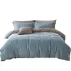 Conjunto de cuatro piezas de forro polar para bebé de alta densidad grado A, diseño minimalista, color liso, dos tonos, adecuado para dormir sin ropa, antiestático, cálido conjunto de forro polar para bebé