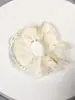 Elástico de Cabelo Scrunchie Listrado com Renda Estilo Coreano para Mulheres, Acessório de Cabelo Suave e Elegante, Elástico de Cabelo Scrunchie Estilo Coreano