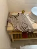 Liquidación, Sin Devoluciones ni Cambios. Camiseta de Manga Larga con Cuello en U, Pulóver de Manga Larga, Ajustada, Bloque de Color a Rayas Simple W7976