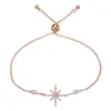 Popular Pingente Estrela do Norte de Zircônia Cúbica Amazon Bordado com Strass Pulseira Ajustável Joia Presente para Mulheres