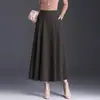 Saia Plissada de Sarja Linha A Feminina Nova Outono/Inverno 2026 Cintura Alta Emagrecedora Saia Longa Elegante para o Trabalho Saia de Barra Larga