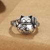 Anel de gato da sorte fofo e personalizado, estilo étnico retrô, design de nicho, joia de dedo indicador