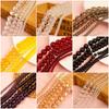 Cuentas de cristal sueltas al por mayor con agujeros accesorios para pulseras diy productos semiacabados cuentas de proteína transparentes accesorios para joyería