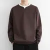 Sudadera de alta gama cómoda, estilo dos piezas falsas, peso pesado, para hombre, nuevo estilo primavera/otoño 2026, camiseta de manga larga, top holgado