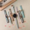 Estilo Nuevo con Diamantes en la Parte Frontal, Base Metálica, Correa de Piel de Ternero en Capa Superior Adecuado para Correa de Huawei Apple Watch