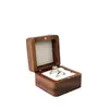 Caja de Anillo de Madera Creativa Lujo Ligero Retro Volteable Magnética Caja de Joyería de Madera Accesorios para Pendientes Caja de Almacenamiento de Madera Maciza