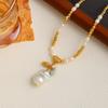 Collar barroco de perlas de agua dulce con piedra natural de dopamina, pulsera original de estilo chino simple