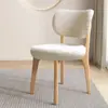 Silla de comedor de madera maciza estilo nórdico italiano, para uso doméstico, silla con respaldo de cojín suave de lujo ligero, mesa y silla de comedor modernas minimalistas, silla para apartamento pequeño