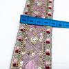 Renda de bordado étnico nova de 4 cm de largura, acessórios de atacado, lantejoulas de diamante bordadas, código de barras, acessórios para vestuário, fita