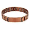 Estilo Popular Europeo y Americano Hebilla de Correa de Reloj con Patrón de Escudo de Cobre Rojo Antiguo Tres Filas de Imanes Pulsera Versión Ancha Retro Patrón de Escamas de Pez Pulsera Venta al por Mayor