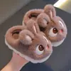 Pantuflas de invierno para mujer, pantuflas de interior para el hogar, forradas de felpa, estilo pareja, pantuflas de algodón peluche, pantuflas de exterior para mujer, diseño de dibujos animados, pantuflas a juego para padres e hijos