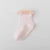 Calcetines de Amazon para niñas para verano, calcetines antideslizantes con puntos adhesivos, calcetines de encaje de color liso para niños, calcetines de piso para niños pequeños
