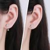 Pendientes de botón con forma de U de plata de ley 925 con forma de copo de nieve y trébol de cuatro hojas para mujer, joyería coreana sencilla de alta gama.