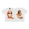VLONE FOG Trendy Brand Big V Mother Logo Cherry Blossom Manga curta Esboço Bordado Lip Print Graffiti Print Camiseta