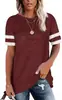 Amazon Explosiones Transfronterizas Europeas y Americanas para Mujer Camiseta de Manga Corta Base para Mujer Costura wish Comercio Exterior Suelta Multicolor Pelo