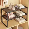Prateleira Retrátil para Guarda-Roupa Divisória em Camadas Rack de Armazenamento para Closet Divisor Placa Interna de Armário Prateleira em Camadas para Roupeiro