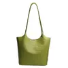 Bolsa de balde trançada estilo coreano minimalista, nova coleção 2026, elegante e versátil para o dia a dia casual, grande capacidade, bolsa de ombro tote