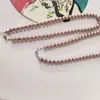 Collar Corto de Imitación Perla de Vidrio para Mujer Versátil Joyería de Perlas Cadena para Suéter DIY Clavícula Estilo Coreano Moderno Estilo Nacional