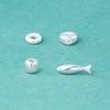 Nuevo Círculo de Nube Auspiciosa Chapado en Plata de Ley S925 Pez Koi Cruz Pez Pequeño Cuentas Espaciadoras Pulsera de Cristal DIY Pulsera Accesorios de Plata