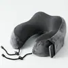 Almohada en Forma de U Transfronteriza al por Mayor Puede Almacenar Espuma Viscoelástica Almohada de Viaje para el Cuello para Oficina Viajes