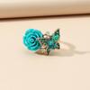 Anillo de Flor de Rosa de Alta Calidad, Anillo de Mariposa Estilo Étnico, Aleación Bohemia Vintage Joyería Europea y Americana Aliexpress