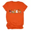 Amazon Wish site independente moda casual feminina maçã livro lápis fantasma abóbora gola redonda manga curta camiseta