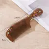 Peine de Sándalo Oro Negro, Peine de Luna, Peine de Madera Tallada Pintado en Oro, Peine de Masaje para el Hogar, Peine de Madera para Caja de Regalo del Día de la Madre
