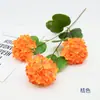 Hortensia de copo de nieve de 3 cabezas, rama única, flor artificial, adorno para sala de estar, arco de centro comercial, flor artificial de plomo para boda, flor de seda