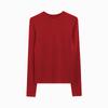 Seda de Morera Piel Suave Nubes Sin Costuras Una Pieza Delgado Camiseta Base Superior Otoño e Invierno Cálido Manga Larga Ropa Interior Camiseta