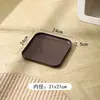 Bandeja cuadrada estilo retro, plástico imitación veta de madera, manualidades de interior, acuario, jarrón, base para adorno de bonsái