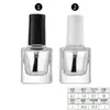 Botellas Transparentes Redondas y Cuadradas para Esmalte de Uñas 5ml 10ml 15ml Botellas de Vidrio para Cosméticos con Tapa y Pincel