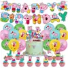 Decoración para Fiesta de Cumpleaños de Peppa Pig Suministros Banderín Bandera Bandera para Pastel Set de Globos Transfronterizo
