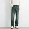 OT Ropa para Hombre Nueva Temporada Otoño/Invierno Jeans Rectos Lavados Desgastados Estilo Americano Holgados Casual Versátiles