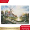 Amazon Pintura Decorativa Moinho de Vento Castelo Tela a Óleo Pintura Pintura Frameless Pintura Suspensa Pintura Poster Cross-border Fornecimento 217