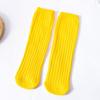 Calcetines de felpa para niños, Calcetines de punto doble a rayas, sin talón, hasta la pantorrilla, para niños grandes y pequeños, de colores brillantes, color liso, versátiles, para toda la familia