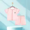 Macacão de Manga Curta para Bebê, Shorts Finos e Respiráveis de Verão para Recém-Nascidos, Roupa Dividida de Manga Curta, Roupas de Bebê, Customização de Roupas de Verão