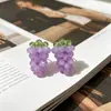 Aretes de botón morado romántico antiguo medio para mujer, aretes geométricos de alta gama, nuevo 2025, aretes elegantes de flor francesa para mujer