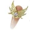 Acessórios para Unhas com Laço de Diamante Pérola Morcego Amor Diamante Borboleta Unha Usável Decoração de Unha Acessórios para Unhas de Liga