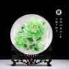 Ornamento de Prato de Porcelana com Peônias Luoyang Cerâmica Fina Doméstica de Alta Qualidade Prato de Parede com Peônias Decoração de Presente para Casamento Empresarial