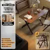 Mesa de comedor plegable de madera maciza, rectangular, para apartamentos pequeños, mesa y sillas de comedor para uso doméstico, modelo nuevo 2025, adecuada para viviendas de alquiler