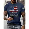 2026 Nova Camiseta Masculina Transfronteiriça Amazon Verão Estampa Digital Top Casual Masculino Direto do Fabricante