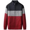 Moda Masculina Otoño e Invierno 2025 Chaqueta Jersey Casual Bloques de Color Cuello Alto Chaqueta de Terciopelo Engrosada Tejidos