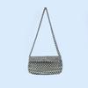 24 Novo Design de Nicho Elegante Retro Prata Metálico Casual All-match Crossbody Cilindro Bolsa de Ombro Feita à Mão