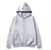 Moletom com zíper, cardigã e moletom unissex para exportação para a Europa e os EUA, cor sólida, outono/inverno, forrado com fleece, corte solto