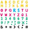 Paquete de 6 hojas de pegatinas de grafiti de colores con combinación de símbolos y letras digitales, pegatinas decorativas DIY para tazas de agua y ordenador.